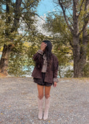 Blouse EMILIA vichy marron clair