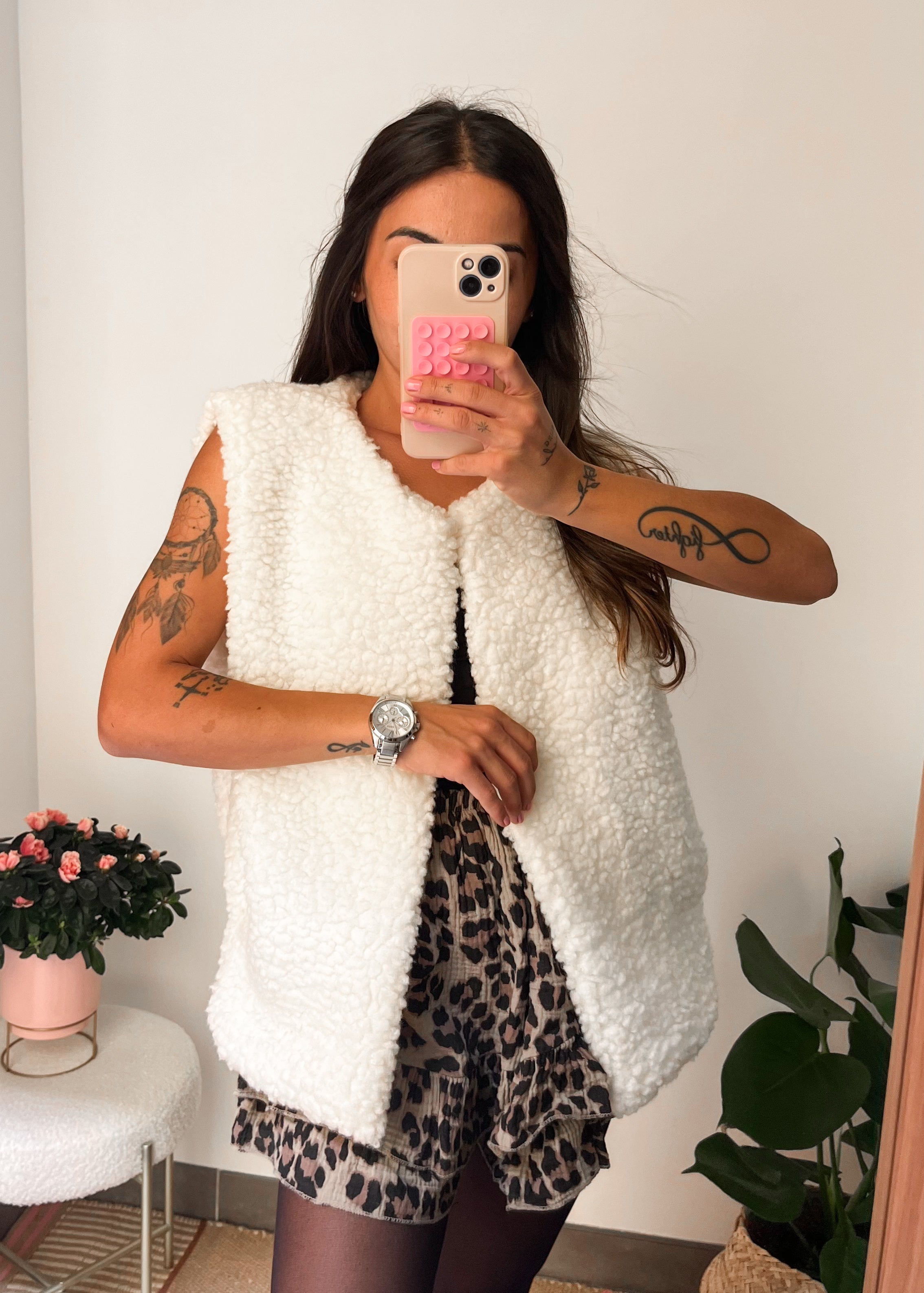 Veste sans manches Maddy crème