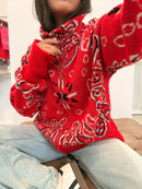 Cardigan LÉNA zippé motif bandana