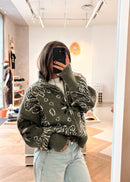 Cardigan LÉNA zippé motif bandana