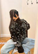 Cardigan LÉNA zippé motif bandana